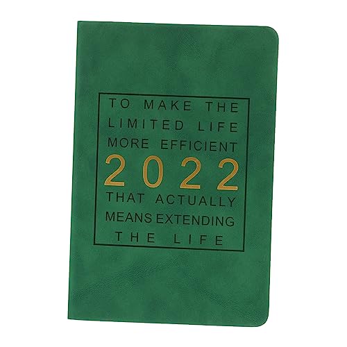DIKACA 1 Stück Agendabuch 2022 Terminkalender 2022 Meeting-Notizbuch 365 Tage Notizblock write board büroartikel schülerkalender Notizblöcke Schreibwaren Zeitplan-Notizblöcke Papier Green von DIKACA