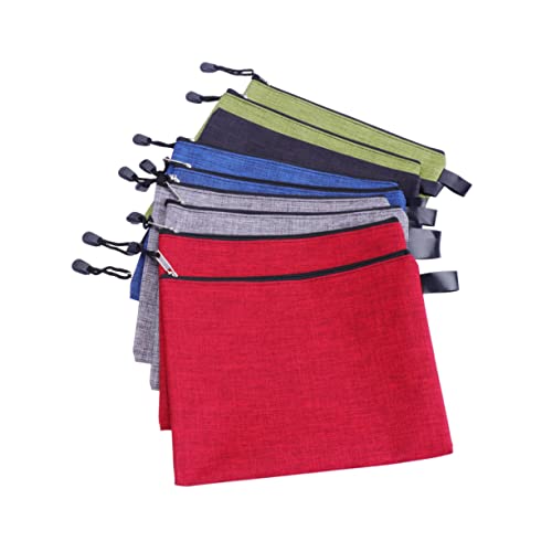 DIKACA 10 Stück Reißverschlusstasche Schreibwaren Unterlagen Ordner dokumentieren Datei zipper beutel Aktentasche wasserdichte Aufbewahrungstasche Oxford-Tasche Colorful Zufällige Farbe von DIKACA