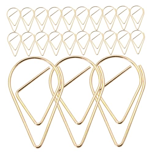 DIKACA 100 Stück Metall -Büroklamme papierklemmen büroklammern klemmzwingen metall metallschelle Clips sortiert Mini ordner kleine Papierklammer kleine Büroklammer Stahldraht Golden von DIKACA