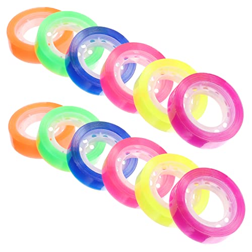 DIKACA 12 Rollen Farbe transparentes Klebeband Klebestreifenrolle farbig Bandfarbe Verpackung durchsichtiges Klebeband Sammelalbum Bastelkleber Packband klar bopp Colorful DIKACA 12 Rollen Farbe transparentes Klebeband Klebestreifenrolle farbig Bandfarbe Verpackung durchsichtiges Klebeband Sammelalbum Bastelkleber Packband klar bopp Colorful von DIKACA