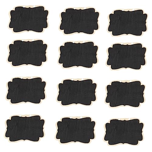 DIKACA 12 Stück Doppelseitige Nachrichtentafel Schwarze Zierleiste Hängend Mini Diy Schilder Tafel Einseitig Planke Rustikale Notiztafel Doppelt Schwarzes Schule Und Hölzern Black von DIKACA