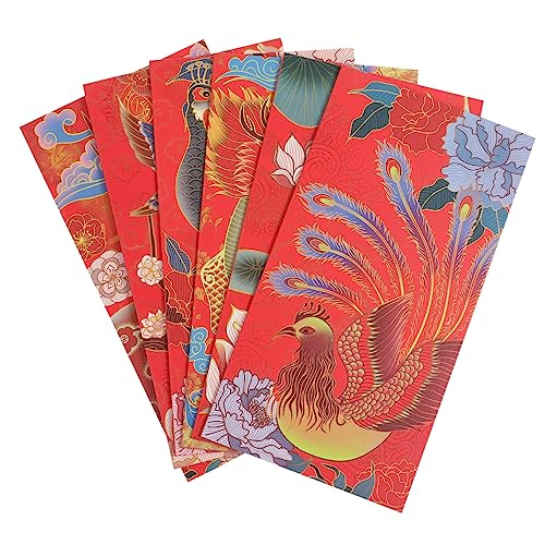 DIKACA 12 Stück Roter Umschlag mit Cartoon-Tier chinesische neujahrsdekoration geschenkumschlag 2022 Geldumschläge Festival Chinesisches Neujahr rotes Umschläge Frühlingsfest rote Tasche von DIKACA