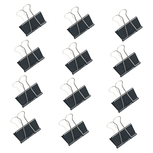 DIKACA 12 Stück Schreibwarenordner Mittlere Heftklammern Versiegelung Papierclip Tafel-memo-clip Buchclips Farbige Heftklammern Großer Clip Dateiordner Aktenordner Drücken Metall Black DIKACA 12 Stück Schreibwarenordner Mittlere Heftklammern Versiegelung Papierclip Tafel-memo-clip Buchclips Farbige Heftklammern Großer Clip Dateiordner Aktenordner Drücken Metall Black von DIKACA