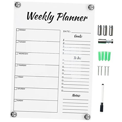 DIKACA 1Satz Woche Für Woche Planer Wiederverwendbares Transparentes Memo Board Mit Stift Abwischbare Notizen Für Schule Zuhause Und Veranstaltungen Kreatives Design Für Einfache von DIKACA