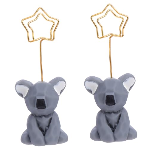 DIKACA 2 Stück 1 Satz Desktop-Nachrichtenordner USB Notizen bürodeko büro dekoration kartenhalter Cartoon-Tier-Design Memo-Clips bildregal hochzeitsdeko Tabelle schmücken Bildhalter Harz von DIKACA