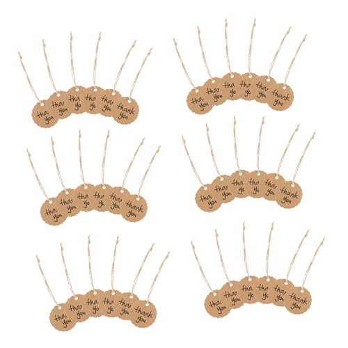 DIKACA 200 Sätze DIY-Hang-Tag-Karte hängendes Etikett Fröhlich hängende Tags kleiner DIY-Tag für DIY-Etikett aus Kraftpapier DIY-Tags Beschreibbare Tags Hanfseil von DIKACA