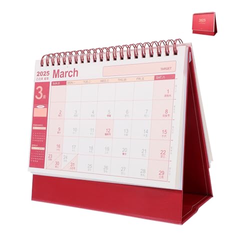 DIKACA 2025 Desktop Kleiner Tischkalender Jahresplaner Neujahrs Tischkalender Bürokalender Kalender Desktop Pad Kalender Für Erwachsene Lehrer Tischkalender Desktop Kalenderpapier von DIKACA