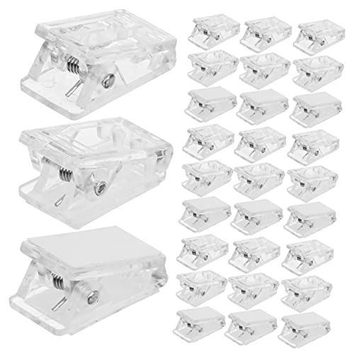 DIKACA 30 Stück selbstklebender Clip Bandspender Papierclips Kabelclips Klebeband Miniclips kunststoffclips kunstoffclips metallclips Federclip zum Basteln Ausweisclip Plastik Transparent von DIKACA