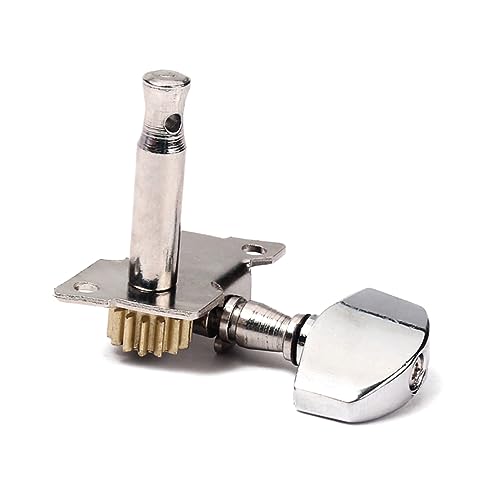DIKACA 4 Stück versiegelte Ukulele-Mechaniken ukulele zubehör Ukulele Stimmwirbel Ukulele Ersatzteile Set chromatisches Stimmgerät Ukulele-Heringe akustische Ukulele-Mechaniken Silver von DIKACA