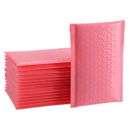 DIKACA 50 Stück Pinke Luftpolstertasche Beutel Verpackung Wiederverwendbar Briefumschläge Gepolsterte Mailer Bubble Mailer Groß Süße Bubble-mailer Gepolsterten Umschlag Sport Rosa von DIKACA