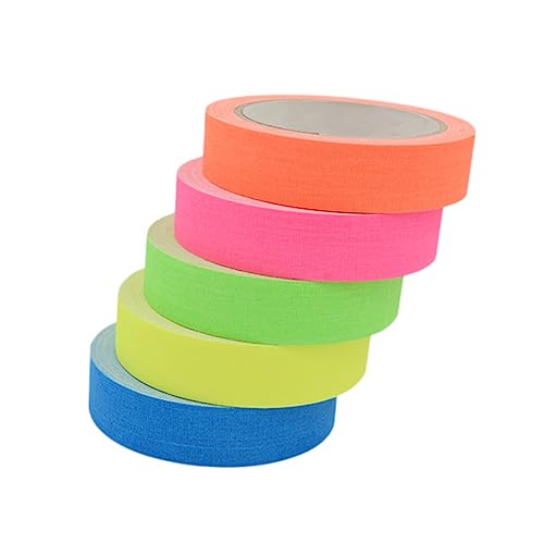 DIKACA 5Stücke Fluoreszierendes Klebeband Leuchtendes Gaffer Tape Für Party Dekoration Und Design Selbstklebend Und Leicht von DIKACA