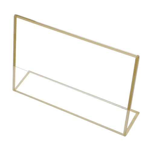 DIKACA 6Stücke Acryl Schilderhalter Transparent Förmiger Tischaufsteller Mit Goldenem Rahmen Doppelseitiger Flyer Halter Für Büro Geschäft Und Restaurants von DIKACA