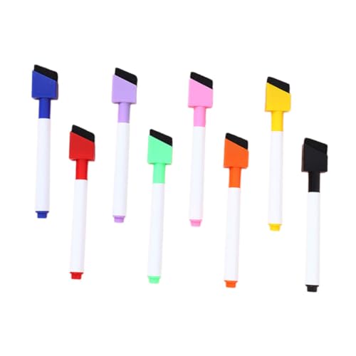 DIKACA 8 Stück Farbkernlöschbare Stift wischen Kind Weiß Macher Planke Malenstifte Multifunktions-Trockenlöschmarker Trockenlöscher mit Radiergummi Whiteboard-Stifte Boardmarker Plastik DIKACA 8 Stück Farbkernlöschbare Stift wischen Kind Weiß Macher Planke Malenstifte Multifunktions-Trockenlöschmarker Trockenlöscher mit Radiergummi Whiteboard-Stifte Boardmarker Plastik von DIKACA
