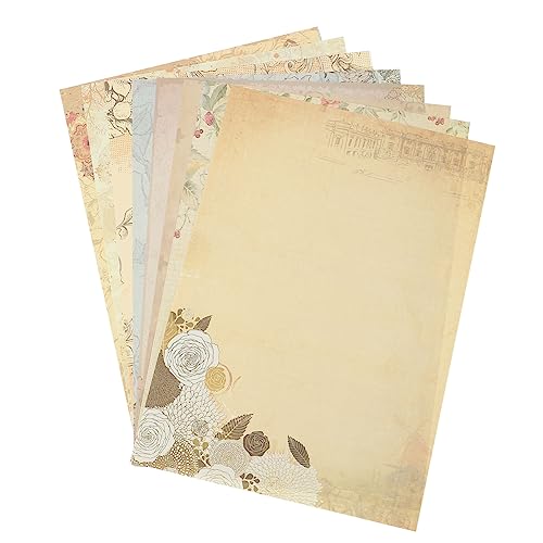 DIKACA 80 Stück Vintage Briefpapier bastel materialien briefpapier vintage Ermutigungsbriefpapier Schreibwaren süßes briefpapier Fotopapier studentisches briefpapier Retro-Briefpapier von DIKACA