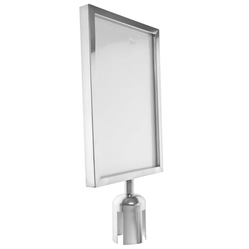 DIKACA Absperrschild tatsächl karten halter Leitendes Schild Menühalter einziehbar Lagerstützen-Schilderhalter Schilderrahmen Schildhalter für Warteschlangensperre Rostfreier Stahl Silver von DIKACA