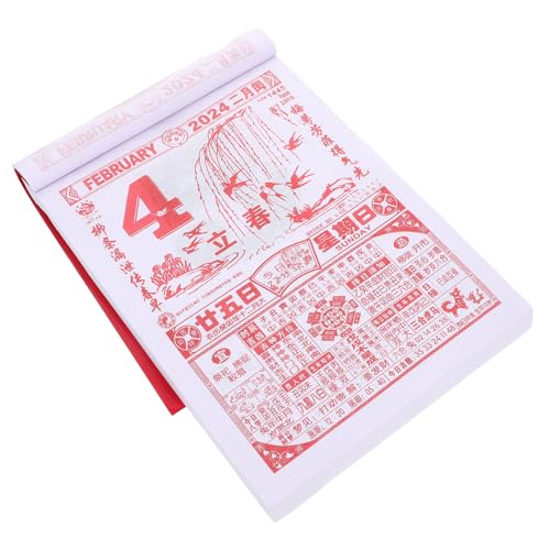 DIKACA Hängender Wandkalender Im Chinesischen Stil Dekorativer Kalenderanhänger Traditioneller Handgerissener Kalender Zufälliger Stil Format Für Zuhause Und Büro von DIKACA