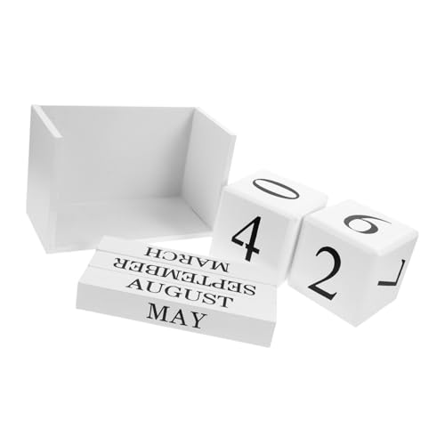 DIKACA Holzblockkalender Europäischer Perpetual Flip Calender Schreibtisch Kalender Würfel Block Kleiner Monatsdatum Block Für Home Office Desk Dekoration von DIKACA