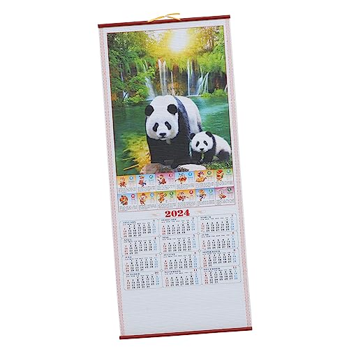 DIKACA Jahr Des Drachenkalenders Traditioneller Chinesischer Kalender Chinesischer Wandkalender 2024 Chinesischer Panda-kalender Kalender 2024 Hängend Kalenderplaner Papier Kunstwerk Büro von DIKACA