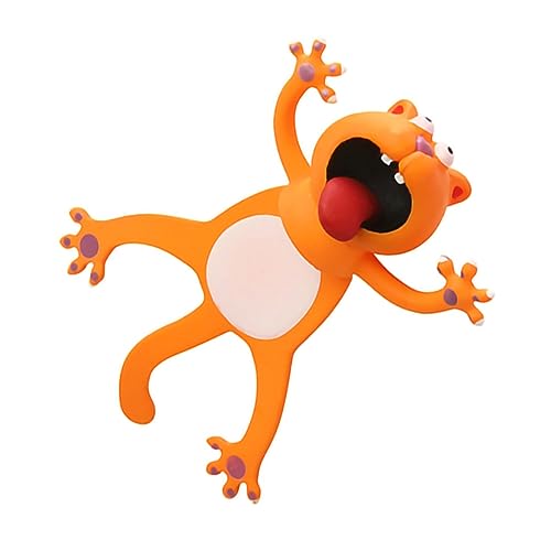 DIKACA Popup-lesezeichen Verrücktes Tier Neuheit Lesezeichen Süßes Stationäres Gequetschtes Tier-lesezeichen Hallo Tier-lesezeichen Für Geburtstag Lustig Orange Pvc von DIKACA
