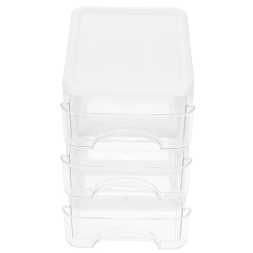 DIKACA Regalorganisator flacher Schubladen-Organizer Schreibwaren Stapelung Büro schreibtischgestell tischregal schreibtisch Desktop-Make-up-Organizer Make -up -Inhaber Plastik Weiß von DIKACA