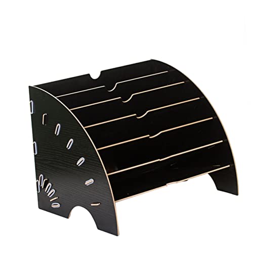 DIKACA Schreibtisch Briefablage Erweiterbares Ablageregal Für Desktop-briefpapier Ordnerhalter Für Schreibtisch Desktop-datei Schreibtischorganisatoren Schreibtisch-organizer Bambus Black von DIKACA