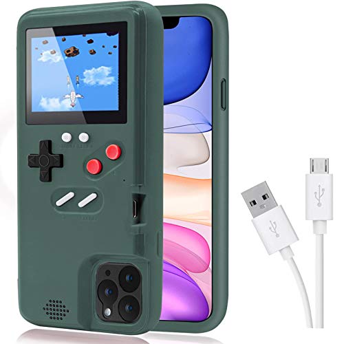 DIKKAR Game Case für iPhone, Retro-Schutzhülle mit Eigener Stromversorgung,36 Kleine Spiele,Farbdisplay,Videospieletui für iPhone 11 Pro (Grün) von DIKKAR