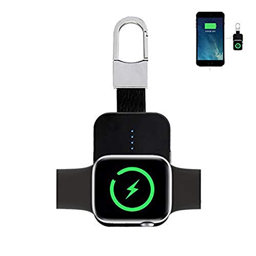 Tragbares Wireless Ladegerät Kompatibel für Apple Watch 8 7 6 5 4 3 2 1 Ultra SE & 44 40 42 38mm,1000mAh Schlüsselbund Magnetische Powerbank für Reisen,Taschenformat Watch Kabelloses Ladegerät von DIKKAR