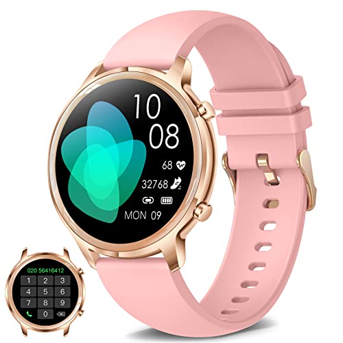 DIKTOYOU Smartwatch, Fitness-Tracker (Anrufannahme/Telefonieren) mit Herzfrequenz-Schlafüberwachung, IP67 wasserdichte Fitness-Uhr, Aktivitäts-Tracker, Smartwatches für Damen für Android iOS von DIKTOYOU