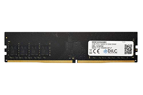 DILC, RAM DDR4 DIMM 4 GB, RAM-Speicher für Festplatte, 2400 MHz, PC4-19200 (288 Pin), Single Rank, kompatibel mit Computern mit Intel oder Amd Motherboard, hohe Perfomance, lebenslange Lebensdauer, von DILC IPERMERCATO ONLINE