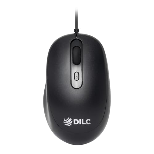 DILC Optische USB-Sensor-Maus mit 4 Tasten, 1600 dpi, beidhändig von DILC