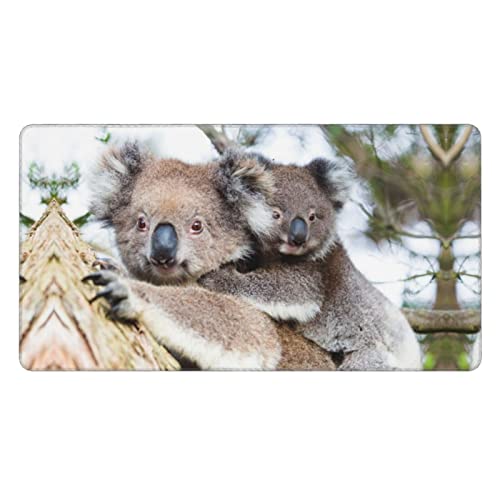 Koala Bear übergroße rutschfeste Gummi-Tastatur-Pad, Leder-Schreibtischunterlage, Mauspad, Schreibtischunterlage, rutschfeste Mauspad, 40,6 x 74,1 cm von DIMDTBMT