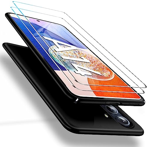 [3-in-1] Handyhülle für Samsung Galaxy A14 5G Hülle Slim Ultra [0.3mm Schlank] [mit 2X Schutzfolie] Ultra Dünn Matte Handyhülle für Samsung Galaxy A14 Hülle Slim Anti-Fingerabdruck Schutzhülle Case von DIMIYER