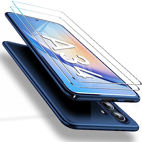 【3-in-1】 Handyhülle für Samsung Galaxy A34 5G Hülle Slim Ultra [0.3mm Schlank] [mit 2X Schutzfolie] Ultra Dünn Matte Handyhülle für Samsung Galaxy A34 Hülle Slim Anti-Fingerabdruck Schutzhülle Case von DIMIYER