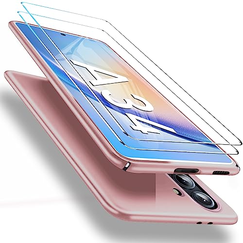 【3-in-1】 Handyhülle für Samsung Galaxy A34 5G Hülle Slim Ultra [0.3mm Schlank] [mit 2X Schutzfolie] Ultra Dünn Matte Handyhülle für Samsung Galaxy A34 Hülle Slim Anti-Fingerabdruck Schutzhülle Case von DIMIYER