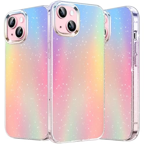Glitzer Handyhülle für iPhone 15 Plus Hülle Bling Sparkle , Irisierend Glitzer Handyhülle für Frauen und Mädchen, Original Ultra Dünne Leichte Stoßfest Schutzhülle Case für iPhone 15 Plus Glitzer von DIMIYER