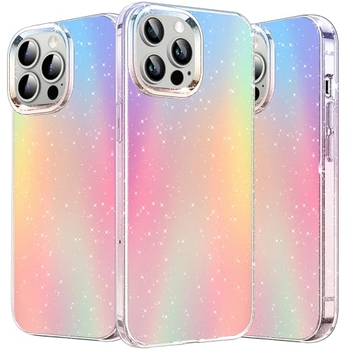 DIMIYER Glitzer Handyhülle für iPhone 16 Pro Hülle Bling Sparkle, Irisierend Glitzer Handyhülle für Frauen und Mädchen, Original Ultra Dünne Leichte Stoßfest Schutzhülle Case für iPhone 16 Pro von DIMIYER