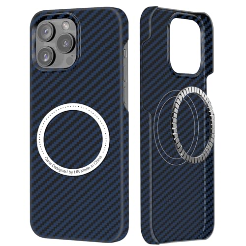DIMIYER Kohlefaser für iPhone 15 Pro Hülle, Carbon Textur Handyhülle aus echter Aramidfaser, Ultradünne und leichte mit Magnetisch, Cover Case Tasche für iPhone 15 Pro Hülle Carbon Kohlefaser Design von DIMIYER
