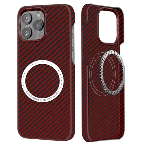 DIMIYER Kohlefaser für iPhone 16 Pro Hülle, Carbon Textur Handyhülle aus echter Aramidfaser, Ultradünne und leichte mit Magnetisch, Cover Case Tasche für iPhone 16 Pro Hülle Carbon Kohlefaser Design von DIMIYER