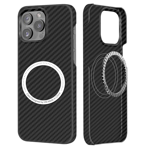 DIMIYER Kohlefaser für iPhone 16 Pro Hülle, Carbon Textur Handyhülle aus echter Aramidfaser, Ultradünne und leichte mit Magnetisch, Cover Case Tasche für iPhone 16 Pro Hülle Carbon Kohlefaser Design von DIMIYER