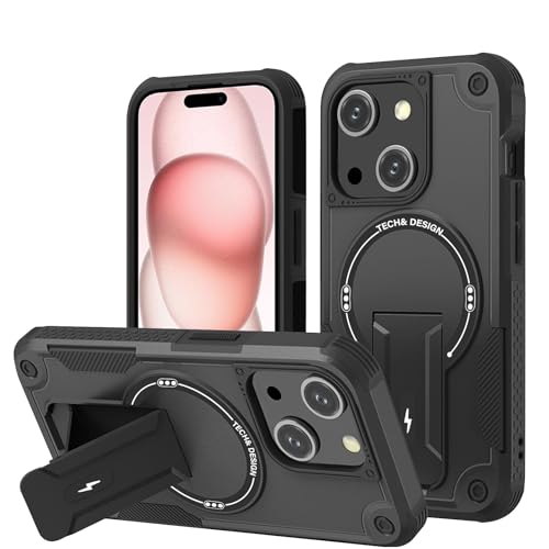 DIMIYER Panzerhülle für iPhone 15 - Heavy Duty Schutzhülle mit Ständer, Militärischer Robust Stoßfest Handyhülle für iPhone 15 Case, 6,1 Zoll von DIMIYER
