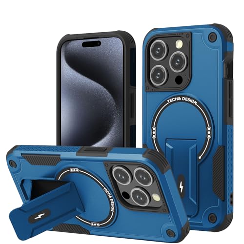 DIMIYER Panzerhülle für iPhone 15 Pro Hülle mit Ständer, Heavy Duty Schutzhülle für iPhone 15 Pro Hülle, Ganzkörper Militärischer Robust Stoßfest Handyhülle für iPhone 15 Pro Case, 6,1 Zoll von DIMIYER