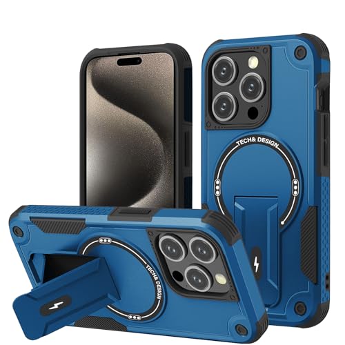 DIMIYER Panzerhülle für iPhone 15 Pro Max, Heavy Duty Schutzhülle mit Ständer, Militärischer Robust Stoßfest Handyhülle für iPhone 15 Pro Max Case, 6,7 Zoll, Blau DIMIYER Panzerhülle für iPhone 15 Pro Max, Heavy Duty Schutzhülle mit Ständer, Militärischer Robust Stoßfest Handyhülle für iPhone 15 Pro Max Case, 6,7 Zoll, Blau von DIMIYER