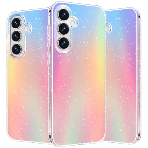 Glitzer Handyhülle für Samsung Galaxy S24 Hülle Bling Sparkle, Irisierend Glitzer Handyhülle für Frauen und Mädchen, Original Ultra Dünne Leichte Stoßfest Schutzhülle Case für Samsung S24 von DIMIYER