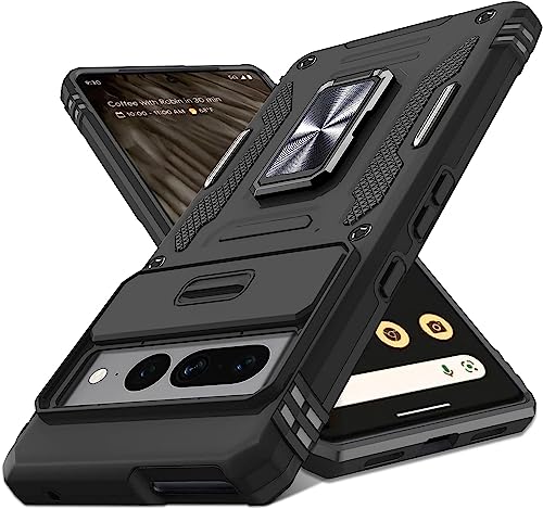 Handyhülle für Samsung Galaxy S10 Hülle mit Slide Camera, Panzerhülle für Samsung Galaxy S10 Hüllen mit Kameraschutz 360° Drehbarer Metall Ring Ständer Stoßfest für Samsung S10 Schutzhülle 6,1 Zoll von DIMIYER