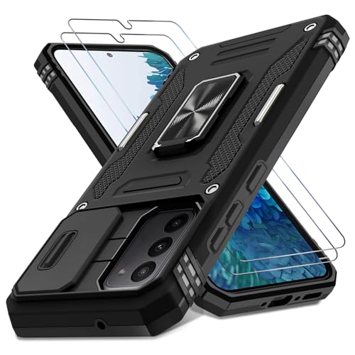 Handyhülle für Samsung Galaxy S20/ S20 5G Hülle, mit Slide Camera [mit 2x Panzerfolie]für Samsung Galaxy S20 Hülle mit Kameraschutz 360° Drehbarer Metall Ring Ständer Stoßfest S20 Schutzhülle 6,2 Zoll von DIMIYER