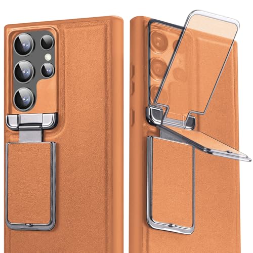 Handyhülle für Samsung Galaxy S24 Ultra Hülle Mit Kameraschutz Ständer [Premium Leder] Handyhülle für Samsung S24 Ultra Hülle Leder Stoßfeste Case, Kameraschutz Cover für Samsung S24 Ultra von DIMIYER