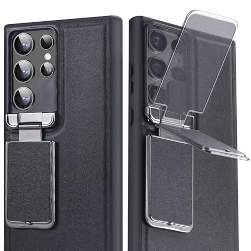 Handyhülle für Samsung Galaxy S24 Ultra Hülle Mit Kameraschutz Ständer [Premium Leder] Handyhülle für Samsung S24 Ultra Hülle Leder Stoßfeste Case, Kameraschutz Cover für Samsung S24 Ultra von DIMIYER