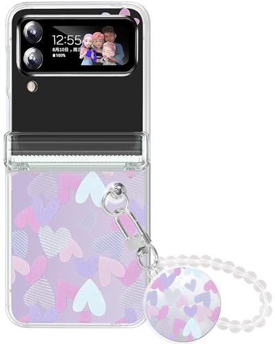 Handyhülle für Samsung Galaxy Z Flip 4 Hülle mit Kett, Herz Motiv Muster Klar Handyhülle mit Handykette Harte PC Schutzhülle Cover für Samsung Z Flip 4 5G Case 2024 für Handykette Hülle -Herz Motiv 2 Handyhülle für Samsung Galaxy Z Flip 4 Hülle mit Kett, Herz Motiv Muster Klar Handyhülle mit Handykette Harte PC Schutzhülle Cover für Samsung Z Flip 4 5G Case 2024 für Handykette Hülle -Herz Motiv 2 von DIMIYER