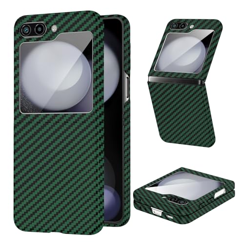 Kohlefaser für Samsung Galaxy Z Flip 5 Hülle, Carbon Textur Handyhülle aus echter Aramidfaser, Ultradünne und leichte, Cover Case Tasche für Samsung Flip 5 5G Hülle Carbon Kohlefaser Design von DIMIYER
