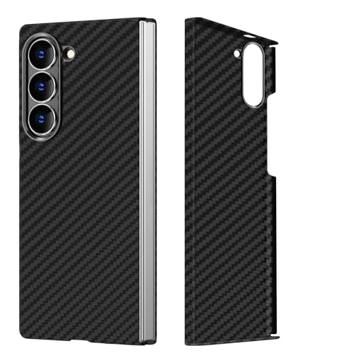 Kohlefaser für Samsung Galaxy Z Fold 3 Hülle, Carbon Textur Handyhülle aus echter Aramidfaser, Ultradünne und leichte, Cover Case Tasche für Samsung Fold 3 5G Hülle Carbon Kohlefaser Design von DIMIYER